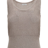 Perforated sequin Tank Top