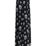 Draped long skull Skirt