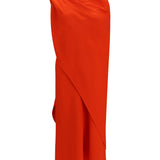 Draped silk midi Dress