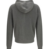 Ribbed virgin wool knit Hoodie