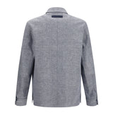 Crossover Shirt Jacket in linen wool and silk