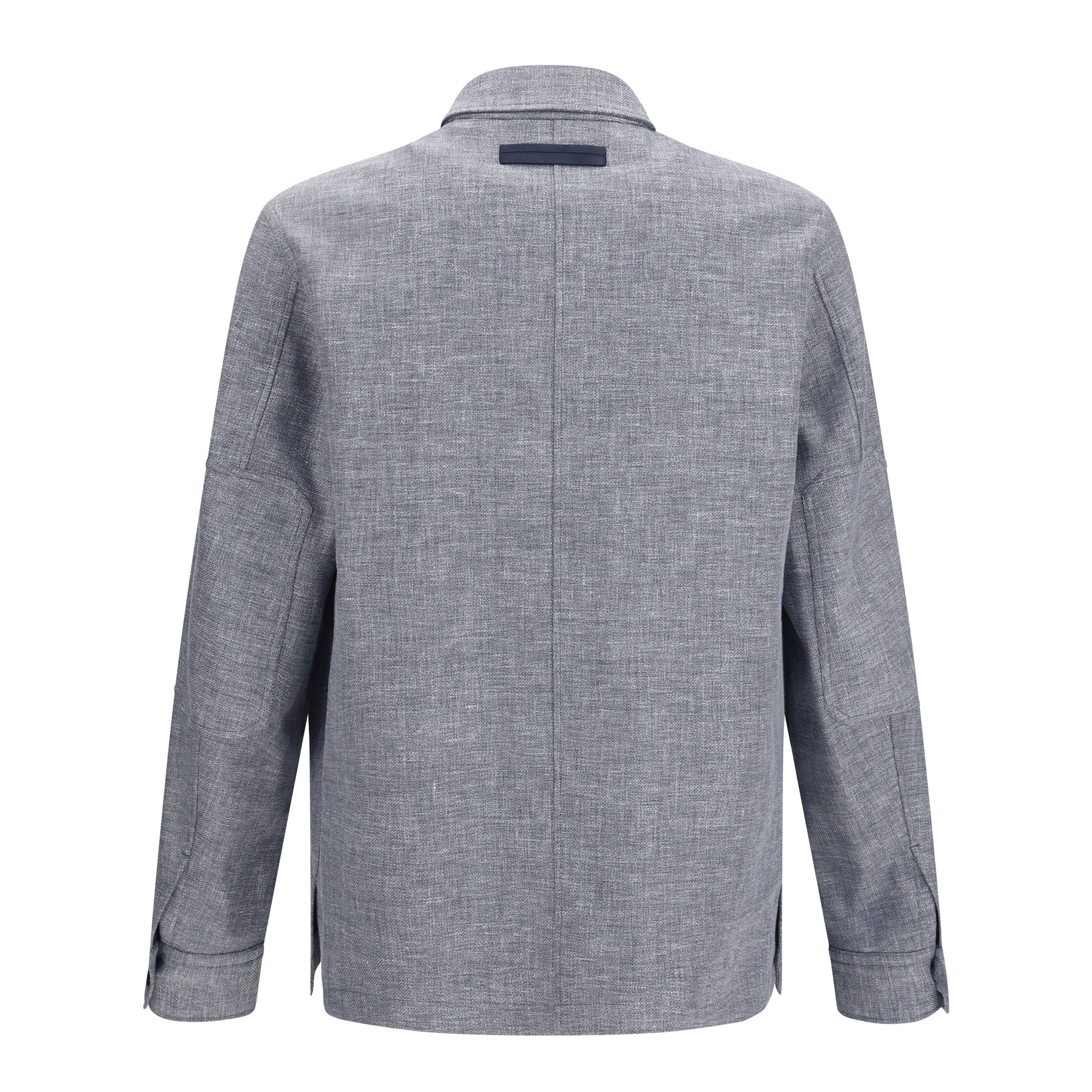 Crossover Shirt Jacket in linen wool and silk