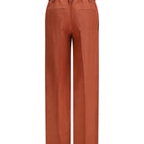 Wide-Leg Pants in linen with elastic waistband and belt loops