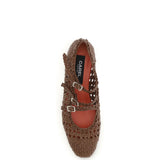 Woven leathe Mary Jane Ballerinas