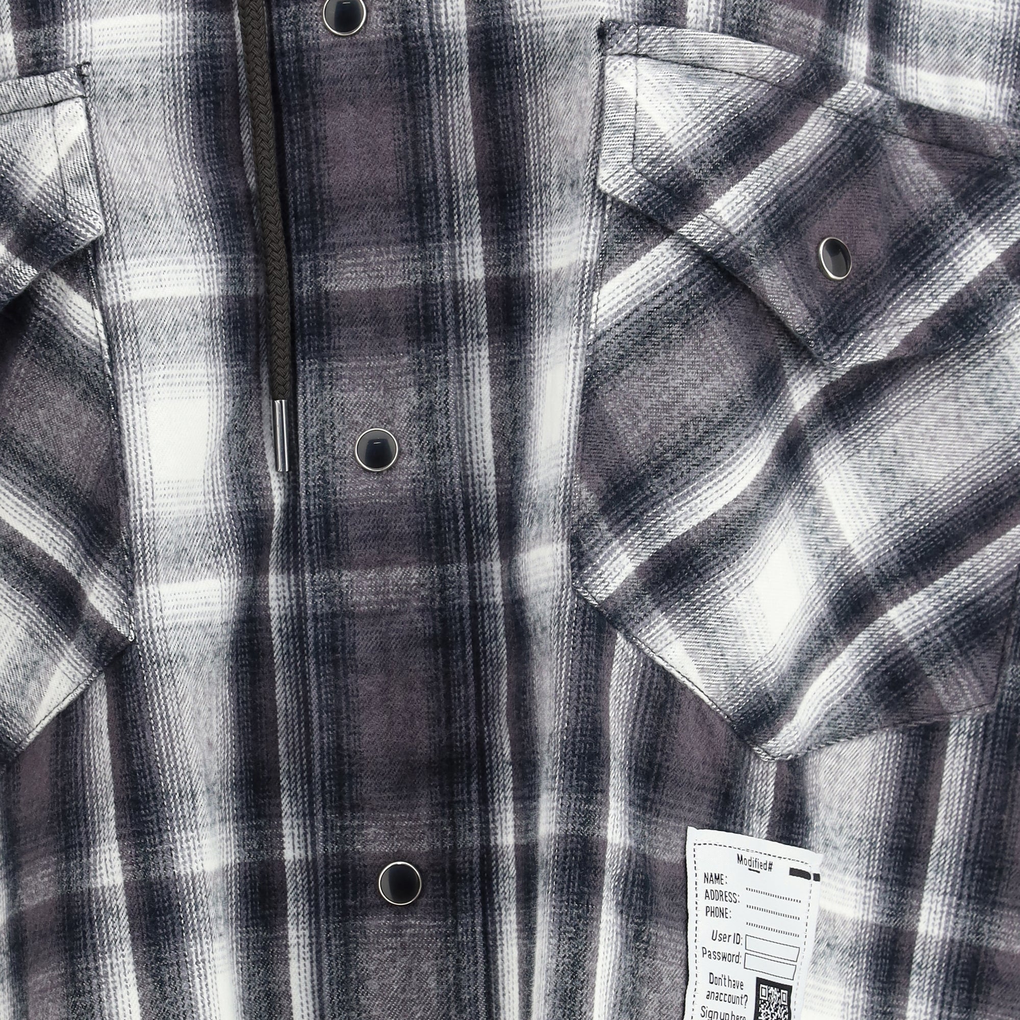 Hoodie Combine Checkered Shirt