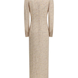 Jacquard draped Dress with flounces