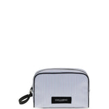 Striped poplin and leather Handbag