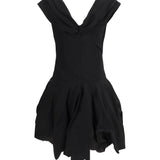 Midi Dress with draped shawl collar