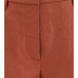 Wide-Leg Pants in linen with elastic waistband and belt loops