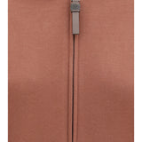 Hooded smooth cotton Sweatshirt with shiny zipper pull