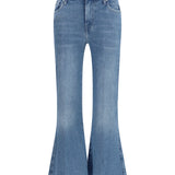 Cropped flared Jeans with raw hem