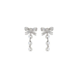 Crystal bow and pearl drop Earrings