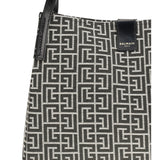 Jacquard and leather Tote Bag