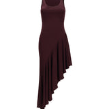 Asymmetric fluid jersey Dress