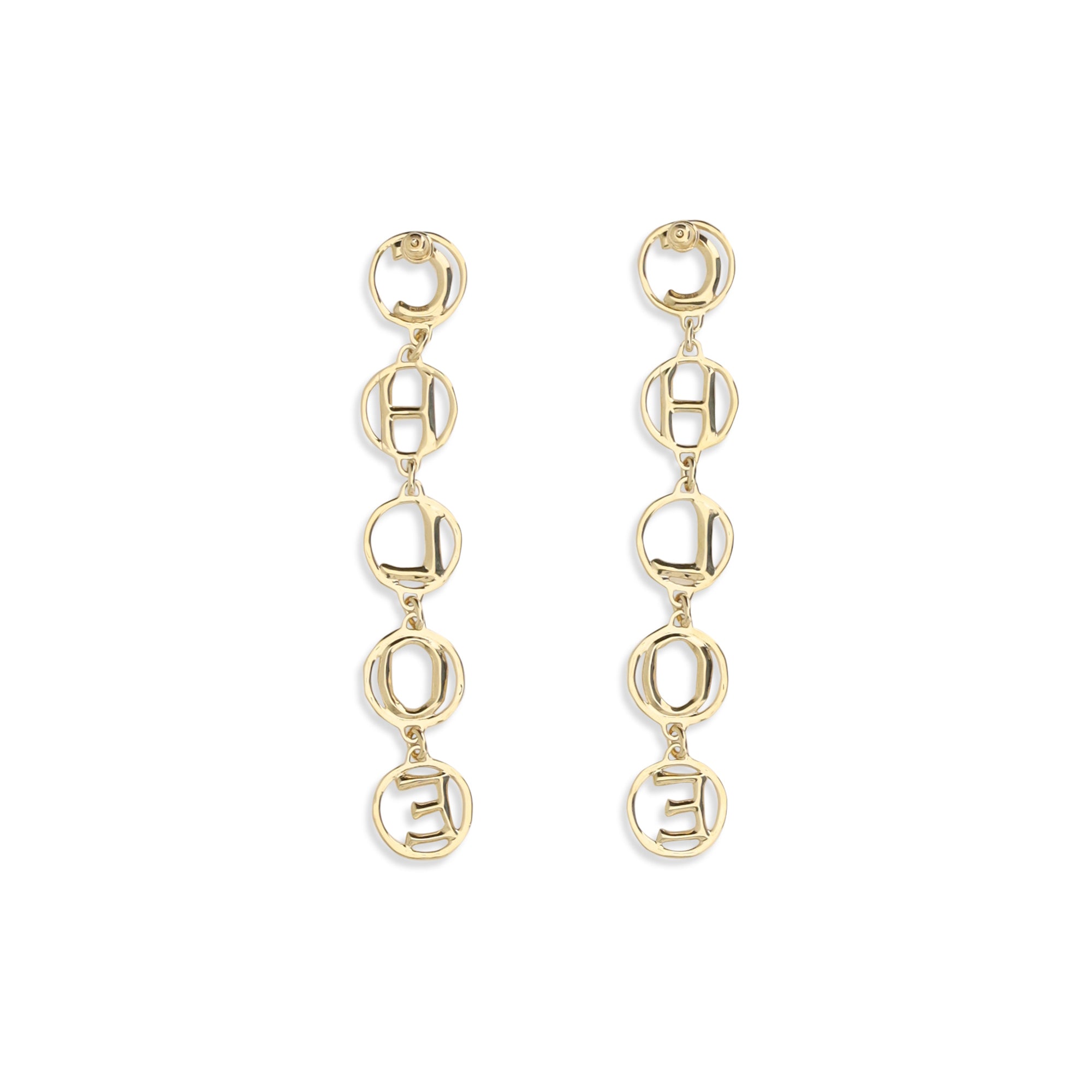 Script drop Earrings