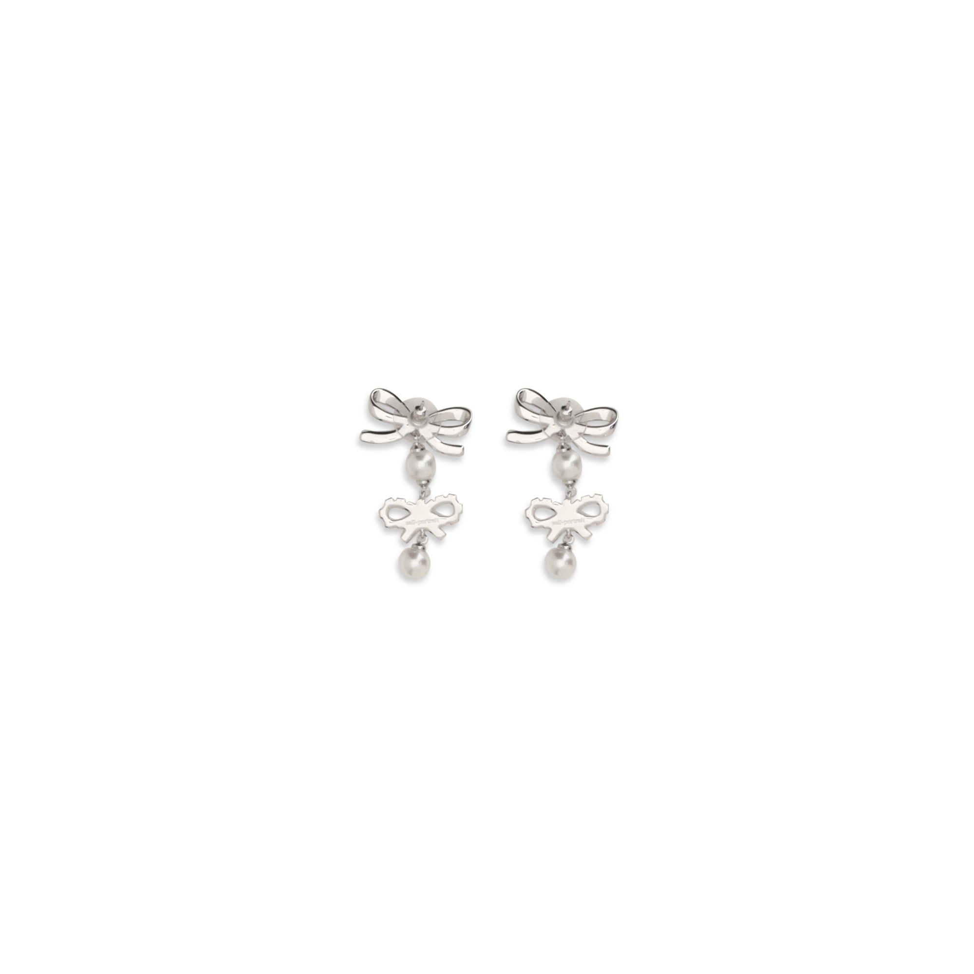 Double Bow Pearl Earrings