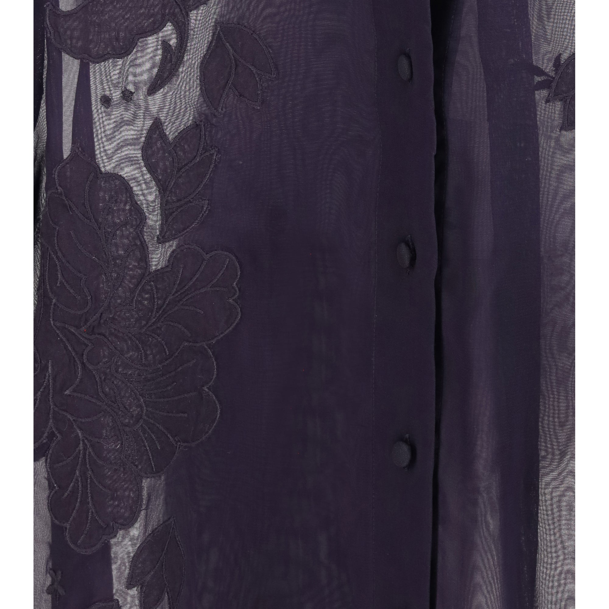 Organza Shirt with floral embroidery