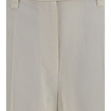 Cigarette Pants in fluid viscose and linen twill