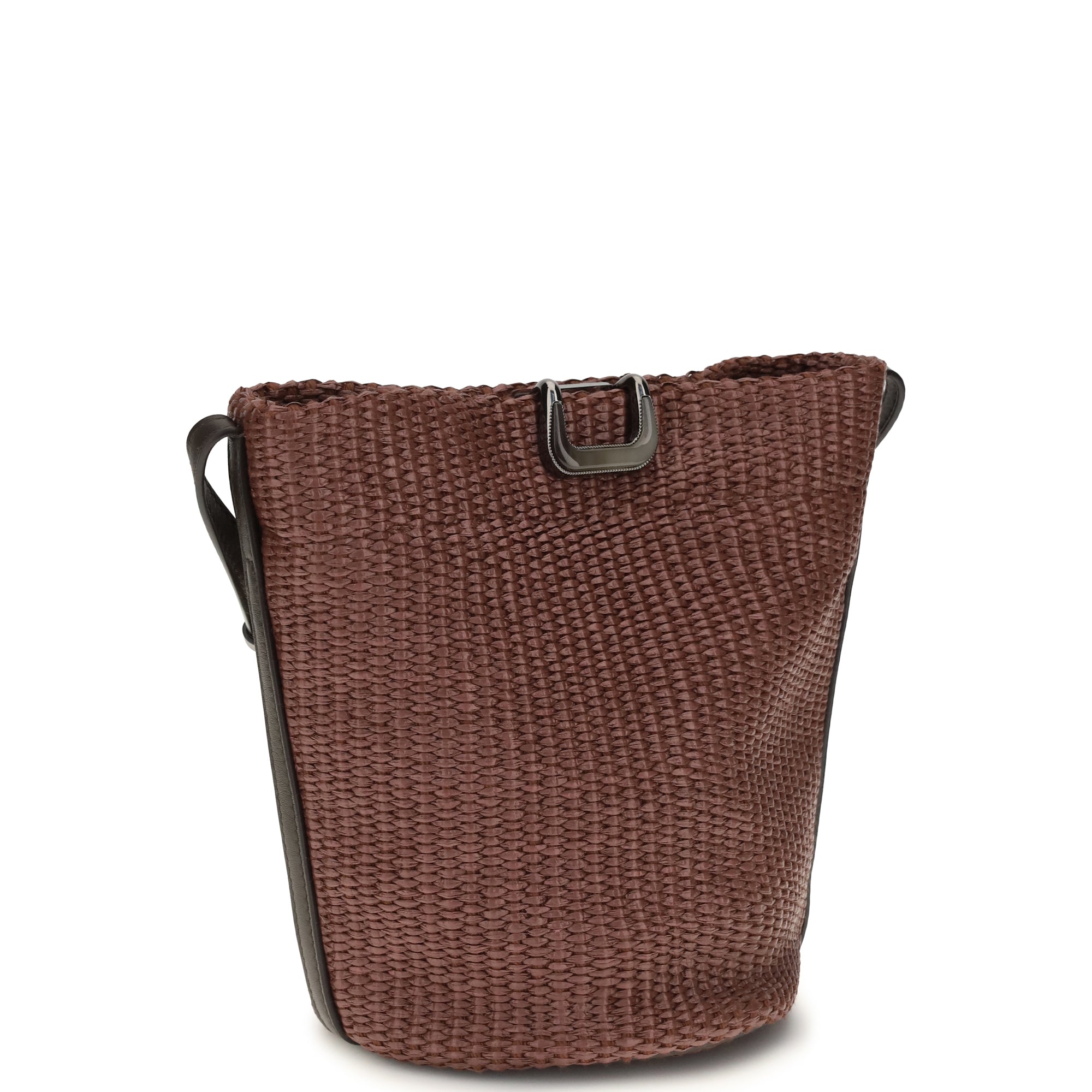 Small Sartorial Bucket Bag in raffia