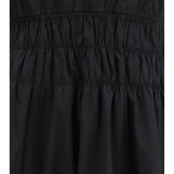 Shirred V-neck Dress