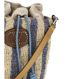 Striped raffia Bucket Bag