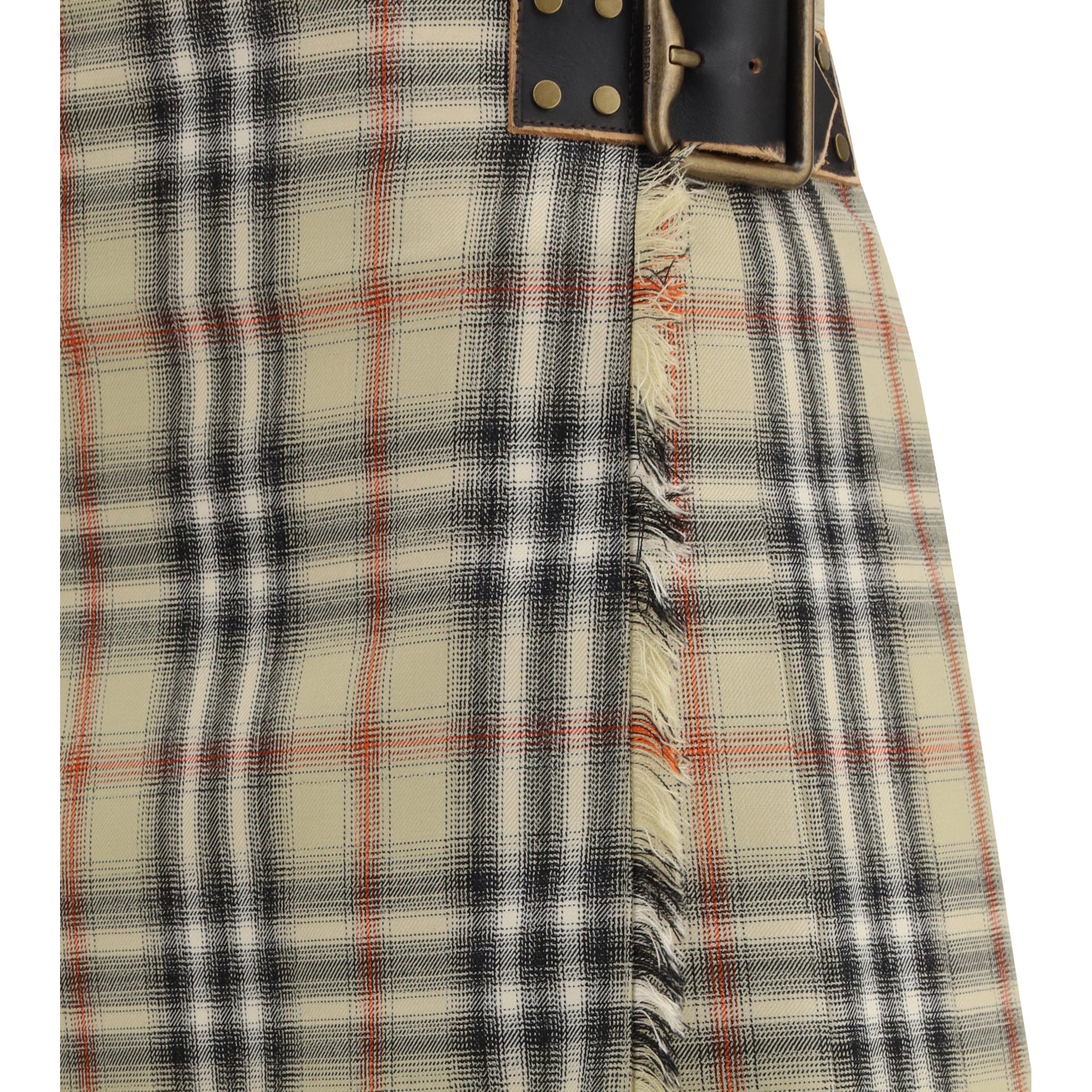 Check wool mini Skirt