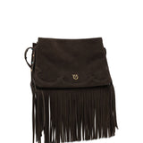 Suede Shoulder Bag with fringes