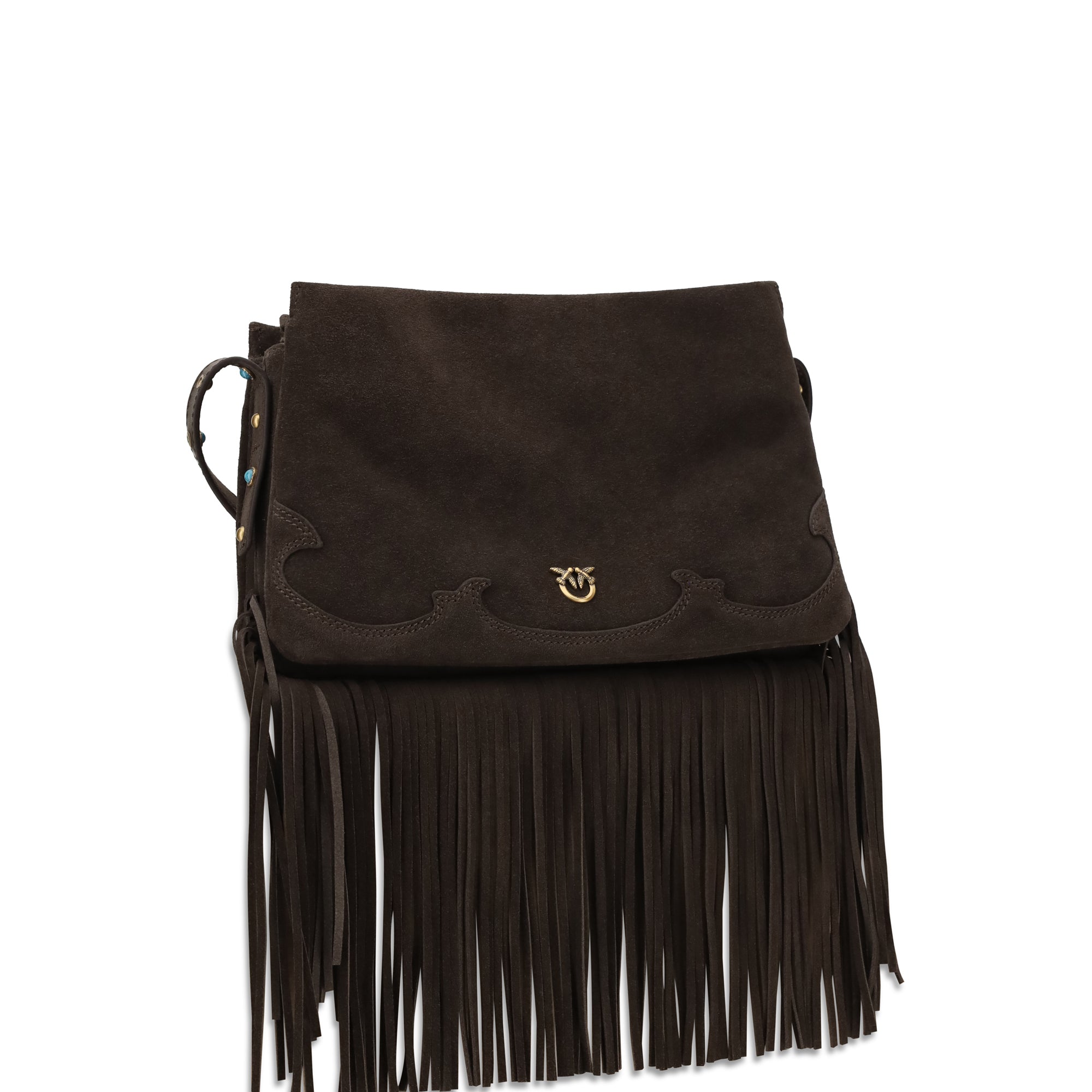 Suede Shoulder Bag with fringes
