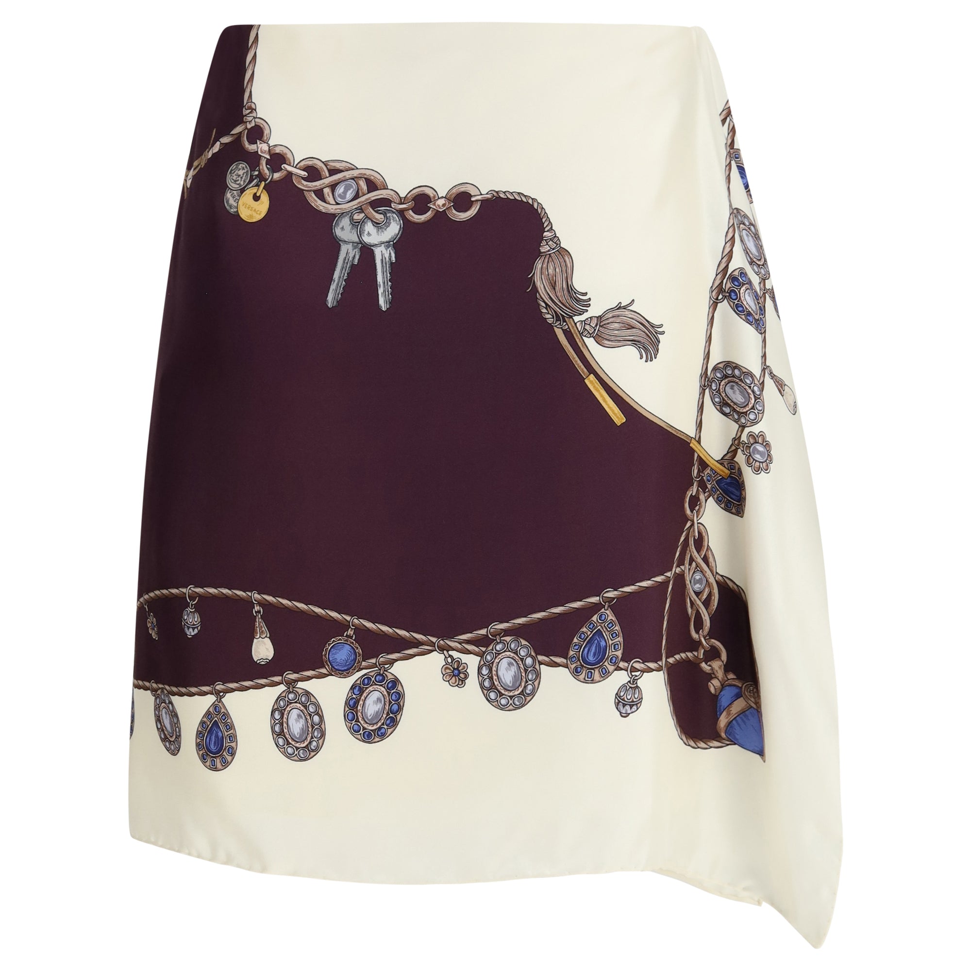 Printed silk twill Mini Skirt